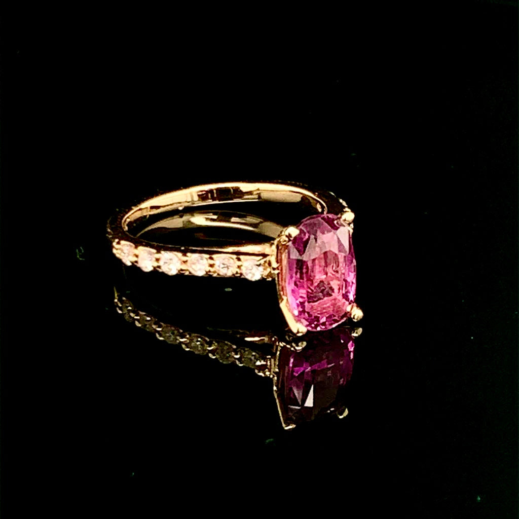 Diamond Purple Sapphire Ring 2 CT 14k Gold Certified $4,925 Women 915192 - Certified Fine Jewelry