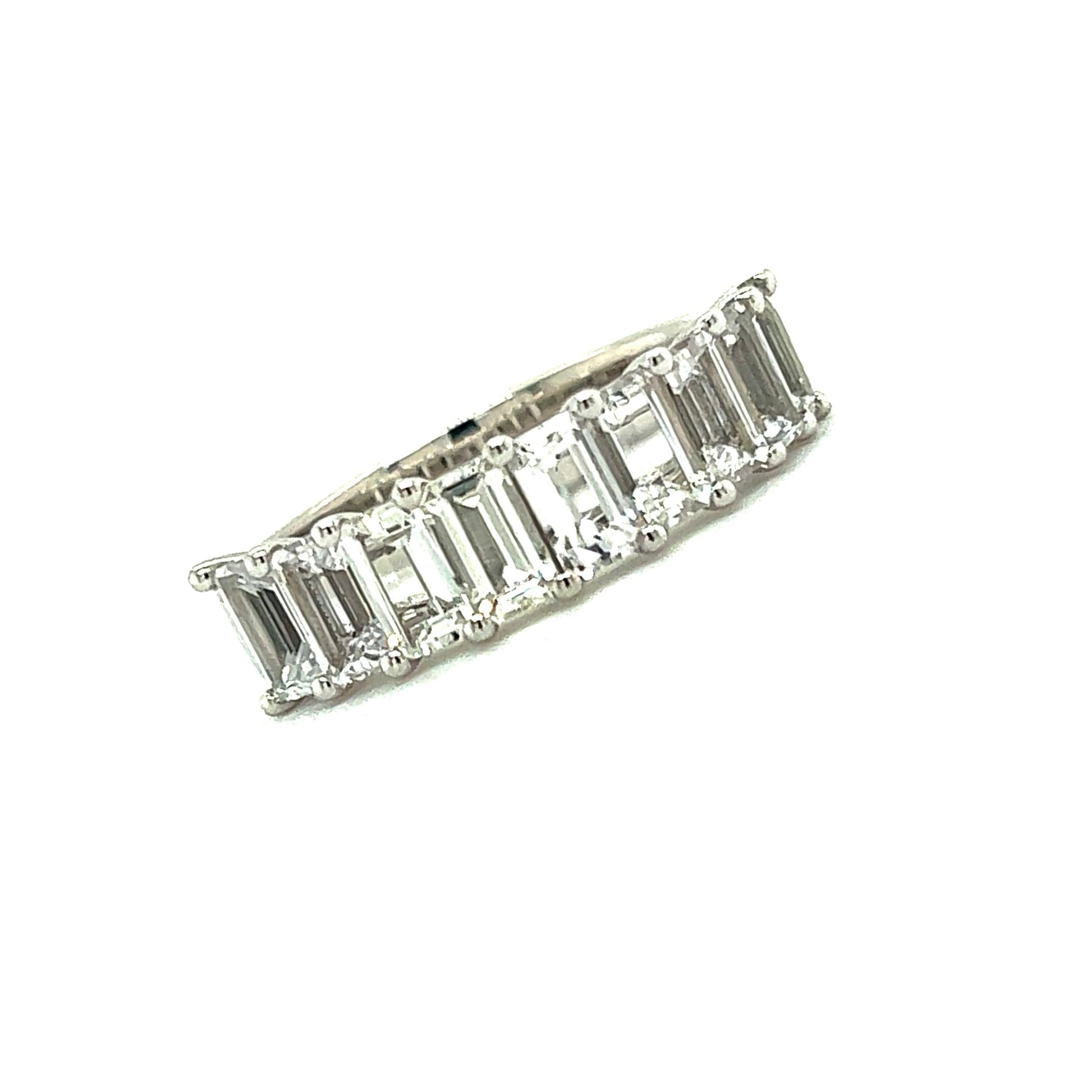 Natural White Sapphire Ring Size 6.5 14k W Gold 4.32 TCW Certified $5,950 216686 - Certified Fine Jewelry