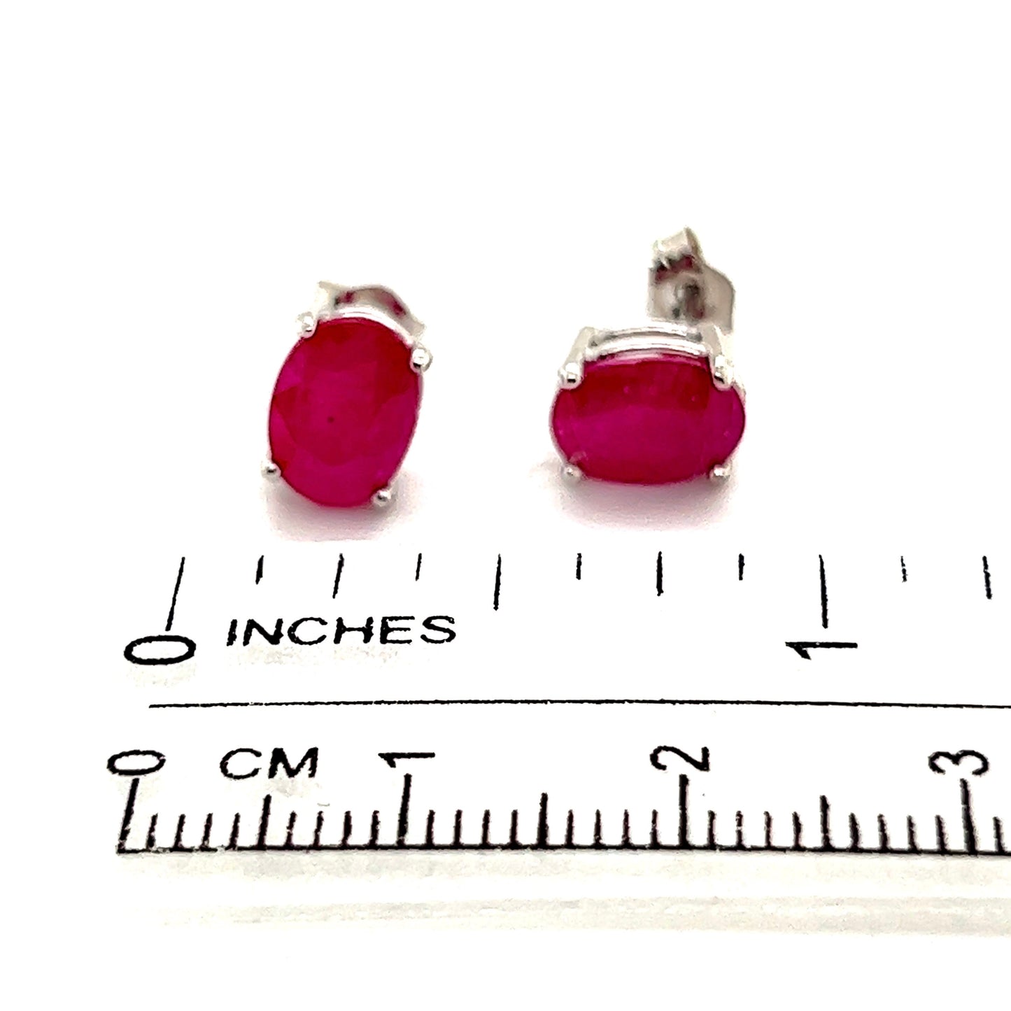 Natural Ruby Stud Earrings 14k Gold 3.83 TCW Certified $2,790 210752