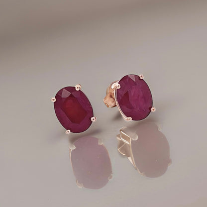 Natural Ruby Stud Earrings 14k White Gold 3.0 TCW Certified $1,390 311042