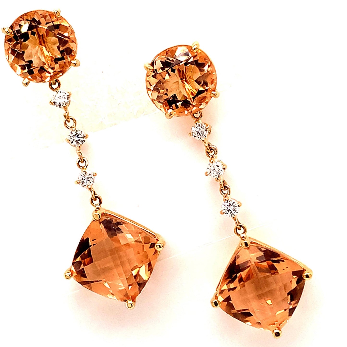 Natural Morganite Diamond Earrings 14k Gold 10.1 TCW Certified $5,950 111536