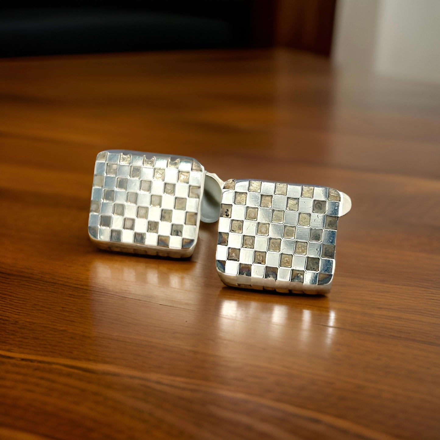 Georg Jensen Checkerboard Cufflinks Silver Estate GJ42
