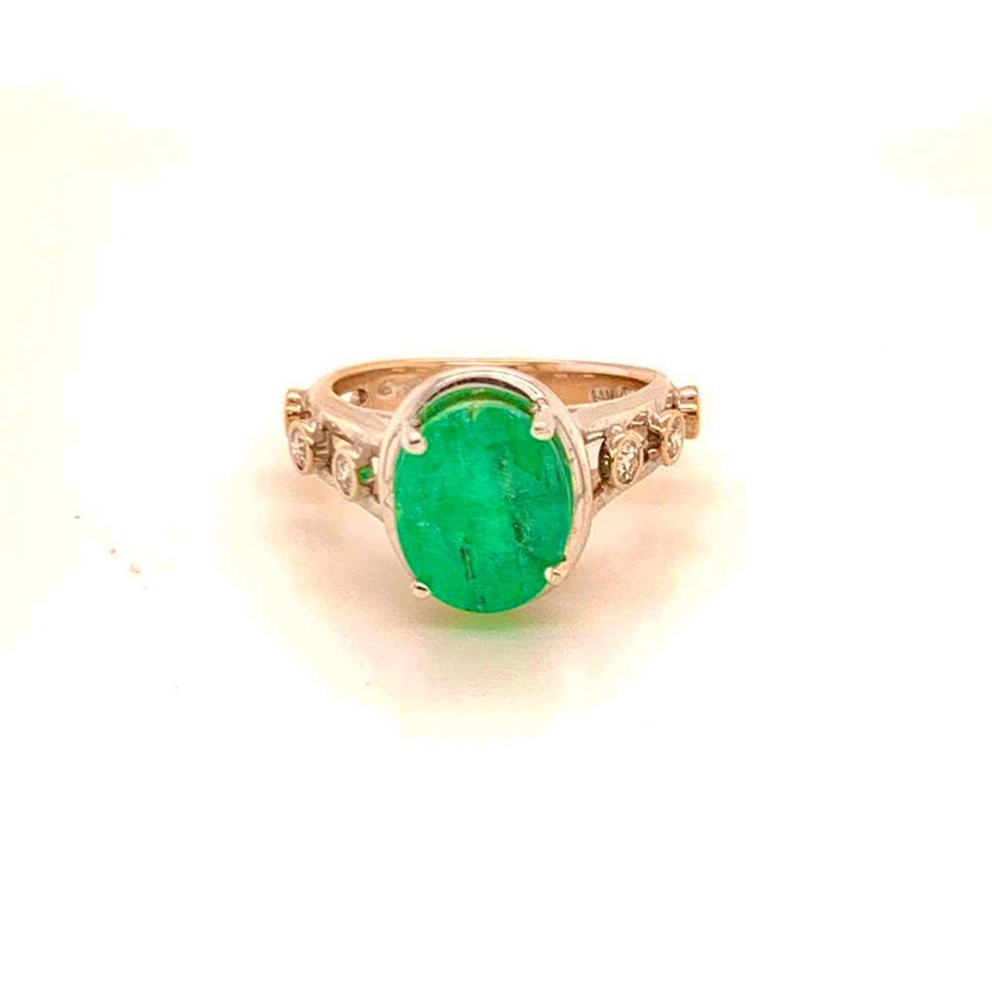 Emerald Diamond Statement Ring 4.05 Ct 14k Gold Women Certified $3,950 913623