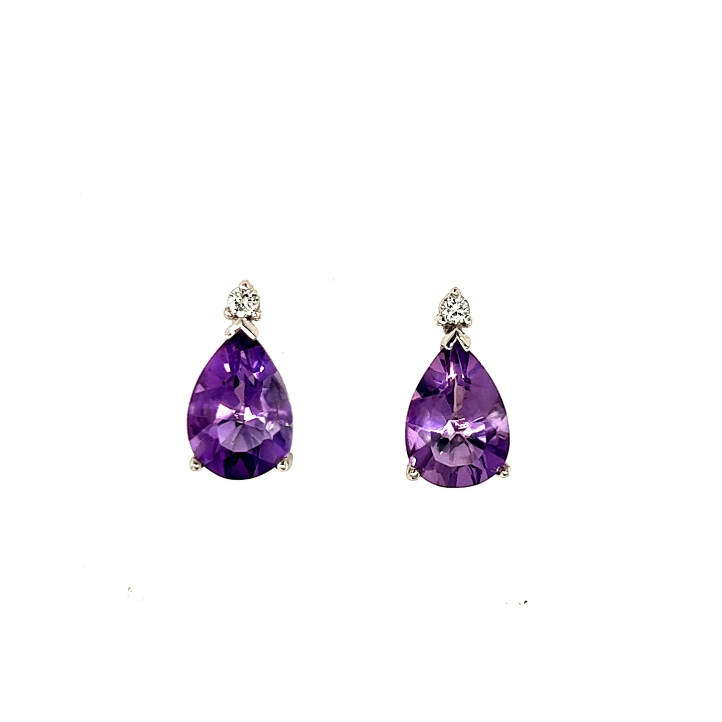 Natural Amethyst Diamond Earrings 14k Gold 3.71 TCW Certified $2,950 210754