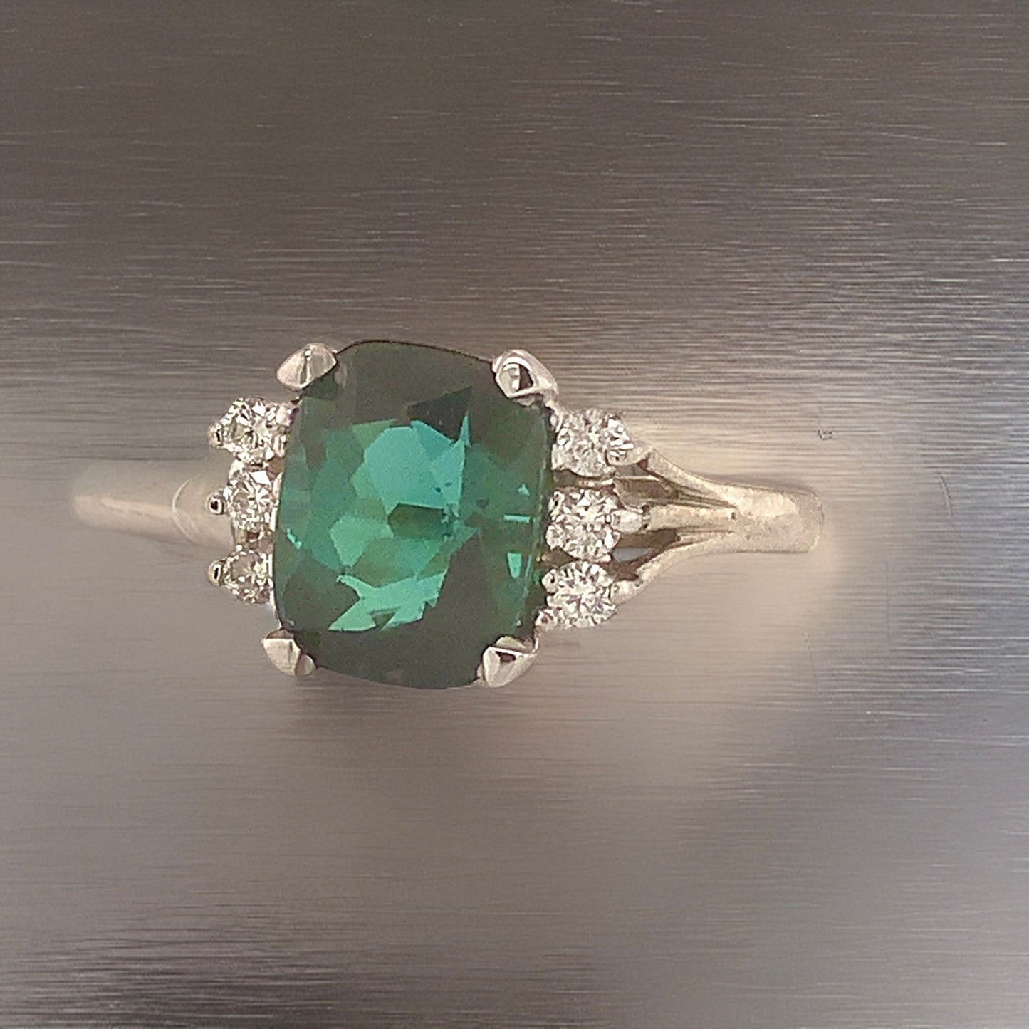 Natural Tourmaline Diamond Ring Size 6.5 14k Gold 3.80 TCW Certified $4,290 121153