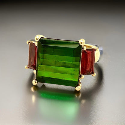 Natural Tourmaline Diamond Ring Size 7 14 Y Gold 12.25 TCW Certified $7,950 219227