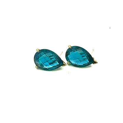 Natural Topaz Stud Earrings 14k W Gold 12.50 Cts Certified $1,890 215636