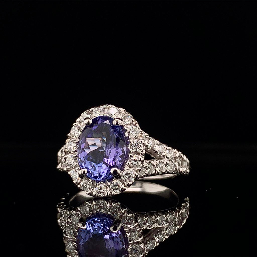 Tanzanite Diamond Ring 14 kt 2.65 tcw Certified $3,950 013305 - Certified Fine Jewelry