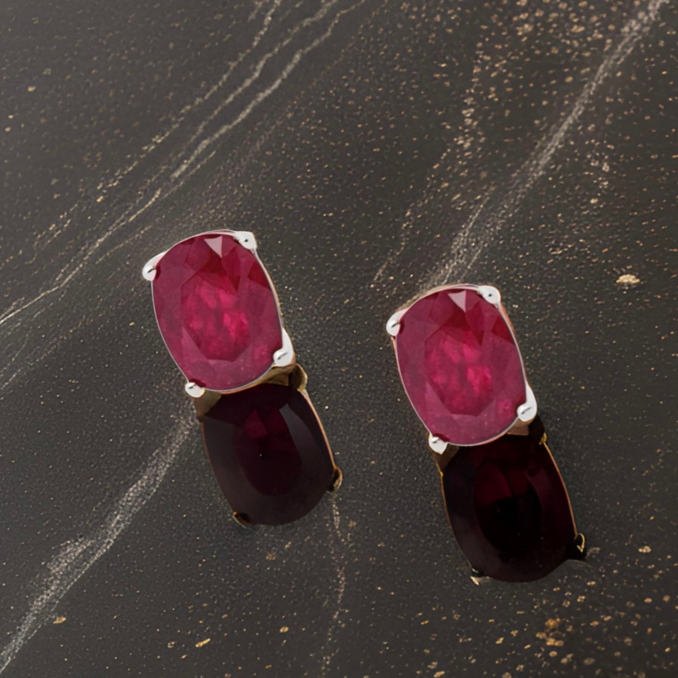 Natural Ruby Stud Earrings 14k White Gold 2.50 TCW Certified $1,340 311041