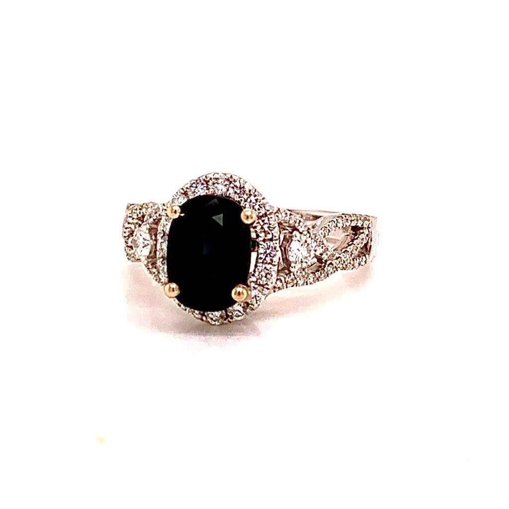 Natural Sapphire Diamond Ring Size 6.5 18k Gold 2.62 TCW Women Certified $2,950 821732
