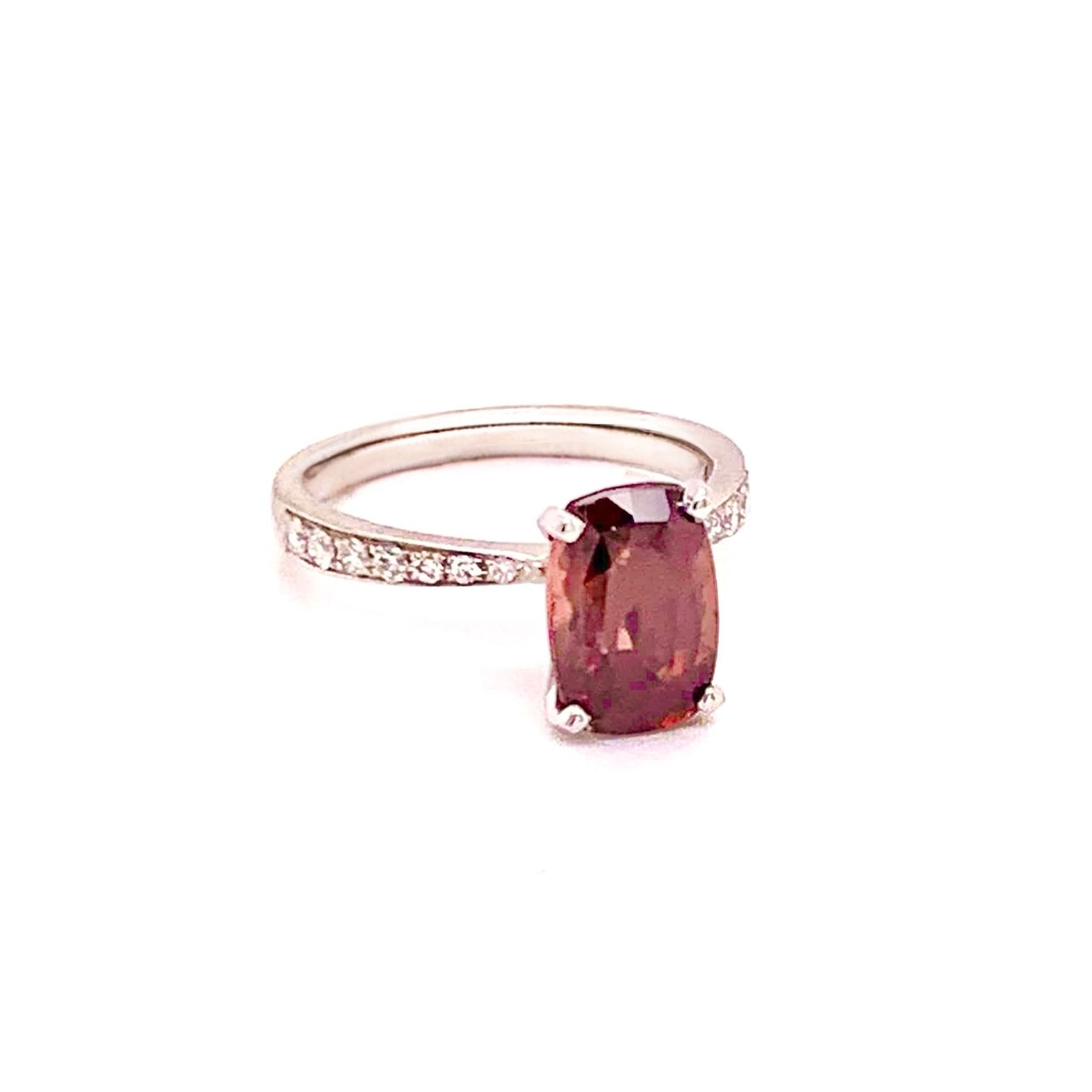 Diamond Tourmaline Rubellite Ring 6.75 18k Gold 4.01 tcw Women Certified $2,950 910746