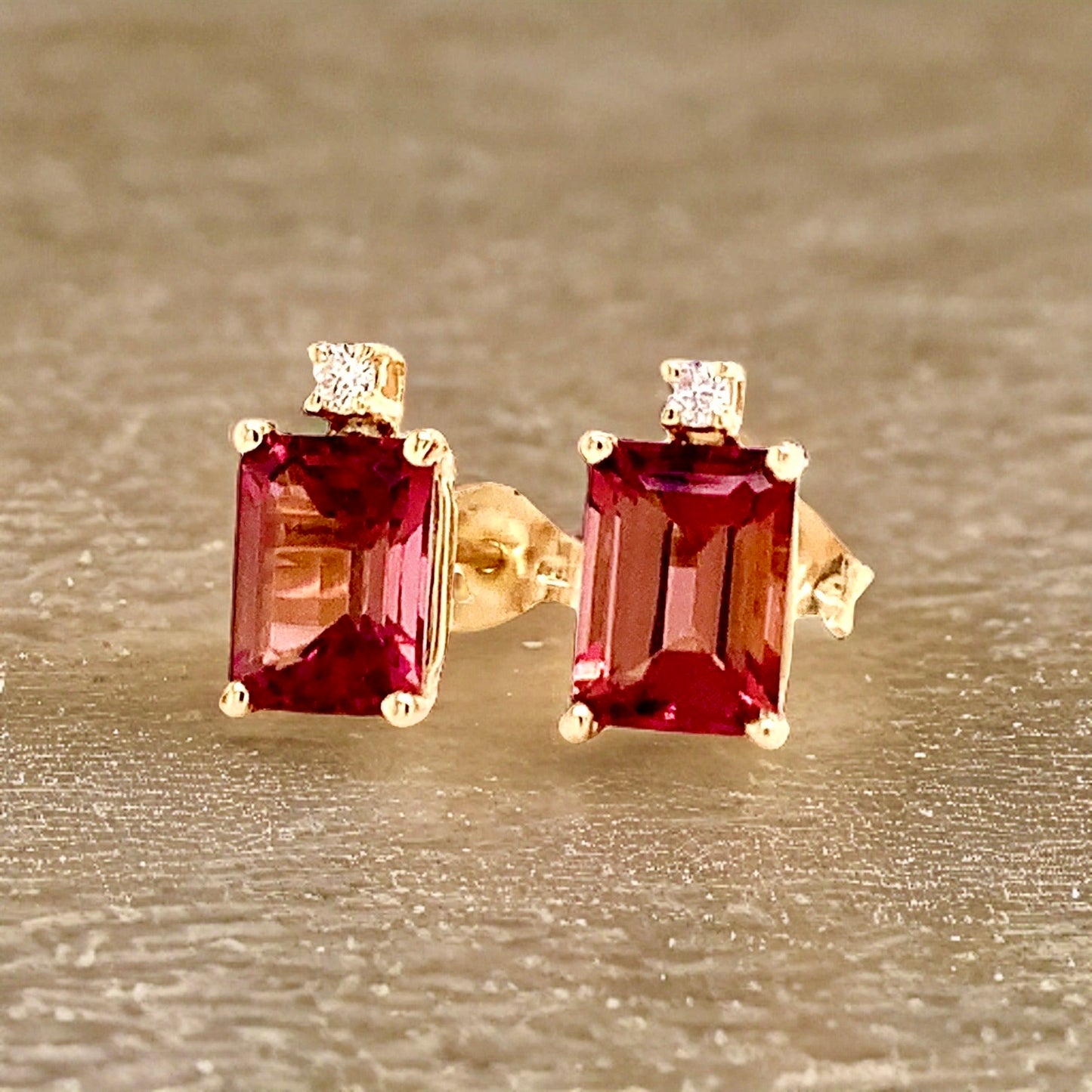 Natural Tourmaline Diamond Earrings 14k Gold 2.13 TCW Certified $1,950 018680