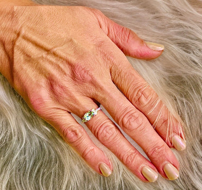 Natural Aquamarine Diamond Ring Size 6.5 14k W Gold 1.46 TCW Certified $2,950 217850