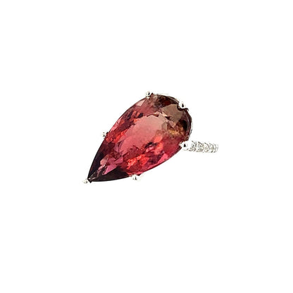 Natural Tourmaline Diamond Ring 6.5 14k W Gold 10.84 TCW Certified $5,950 310647