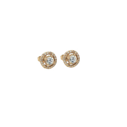 Natural White Sapphire Diamond Stud Earrings 14k Yellow Gold 0.97 TCW Certified $3,075 216092