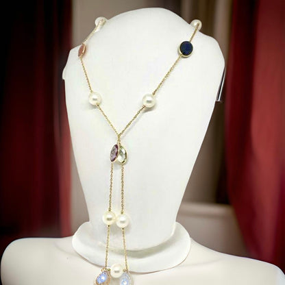 South Sea Pearl Quartz Necklace 14k Gold 12.65 mm 35" Certified $3,950 822109