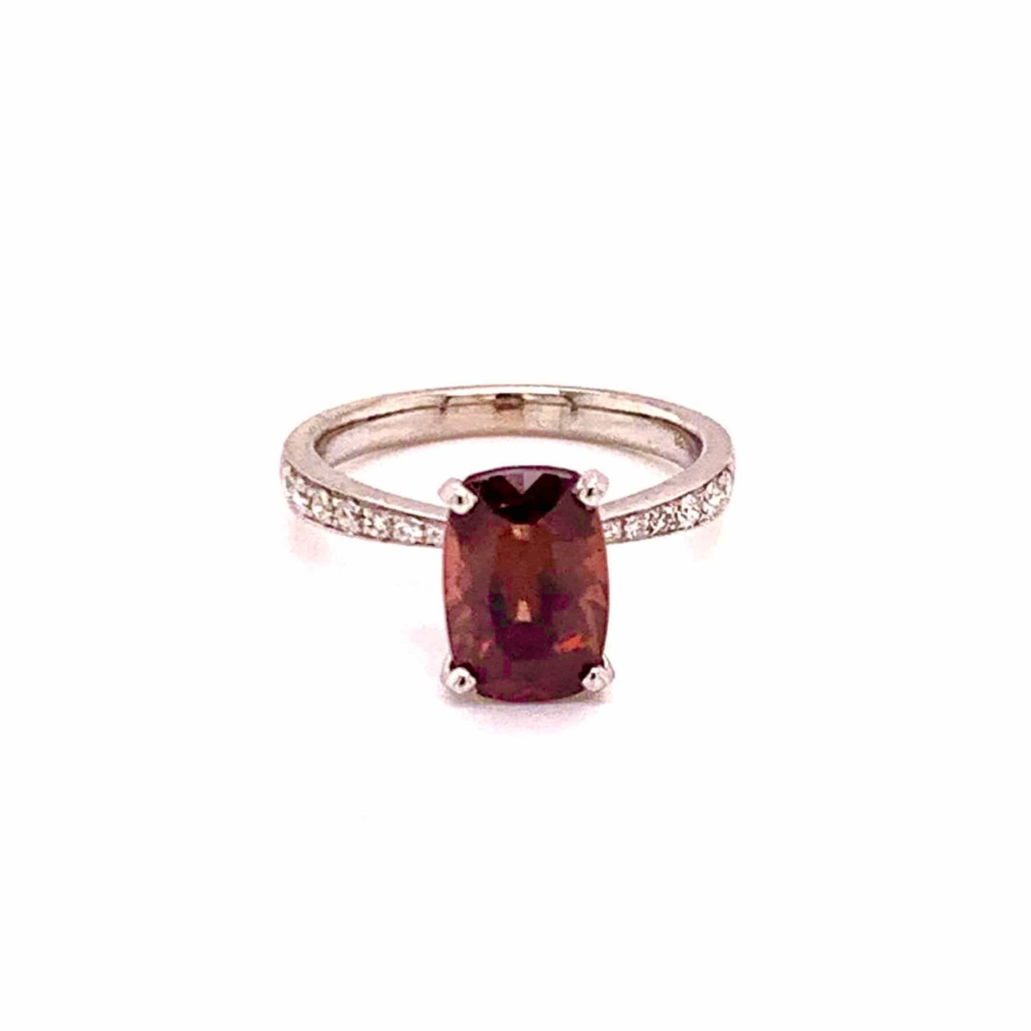Diamond Tourmaline Rubellite Ring 6.75 18k Gold 4.01 tcw Women Certified $2,950 910746