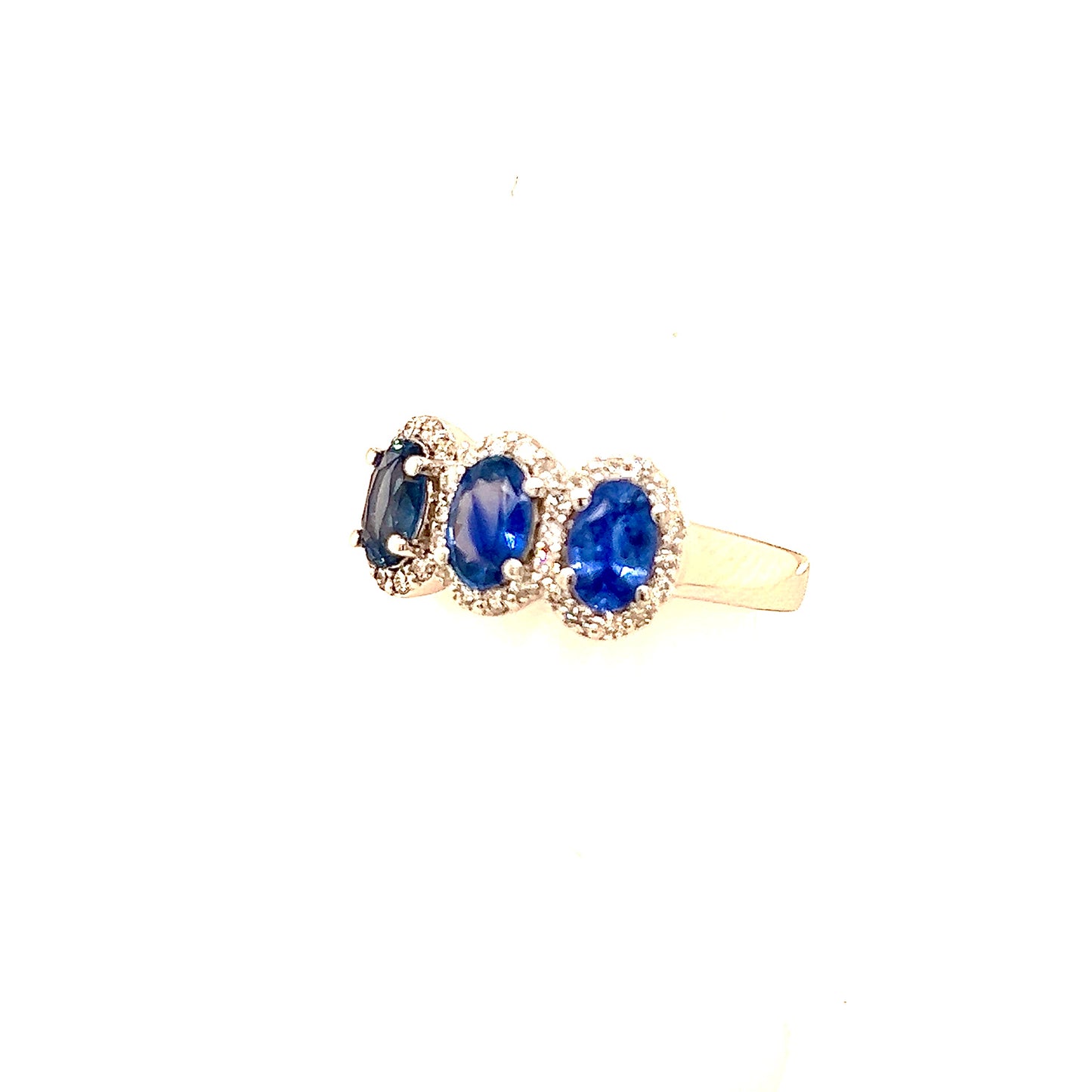 Natural Sapphire Diamond Ring 7 14k W Gold 1.67 TCW Certified $4,975 218113