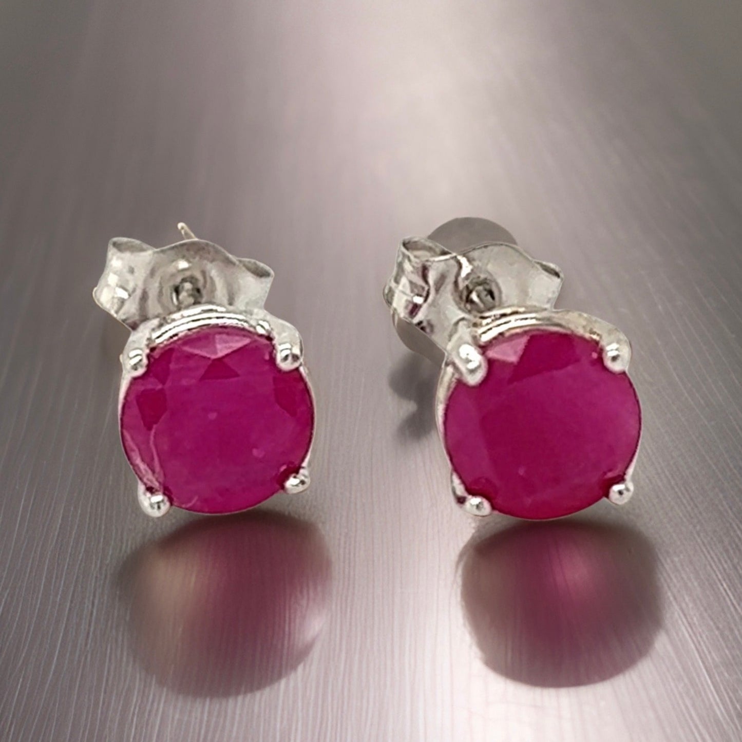 Natural Ruby Stud Earrings 14k Gold 1.91 TCW 1.28 Grams Certified $2,290 210750