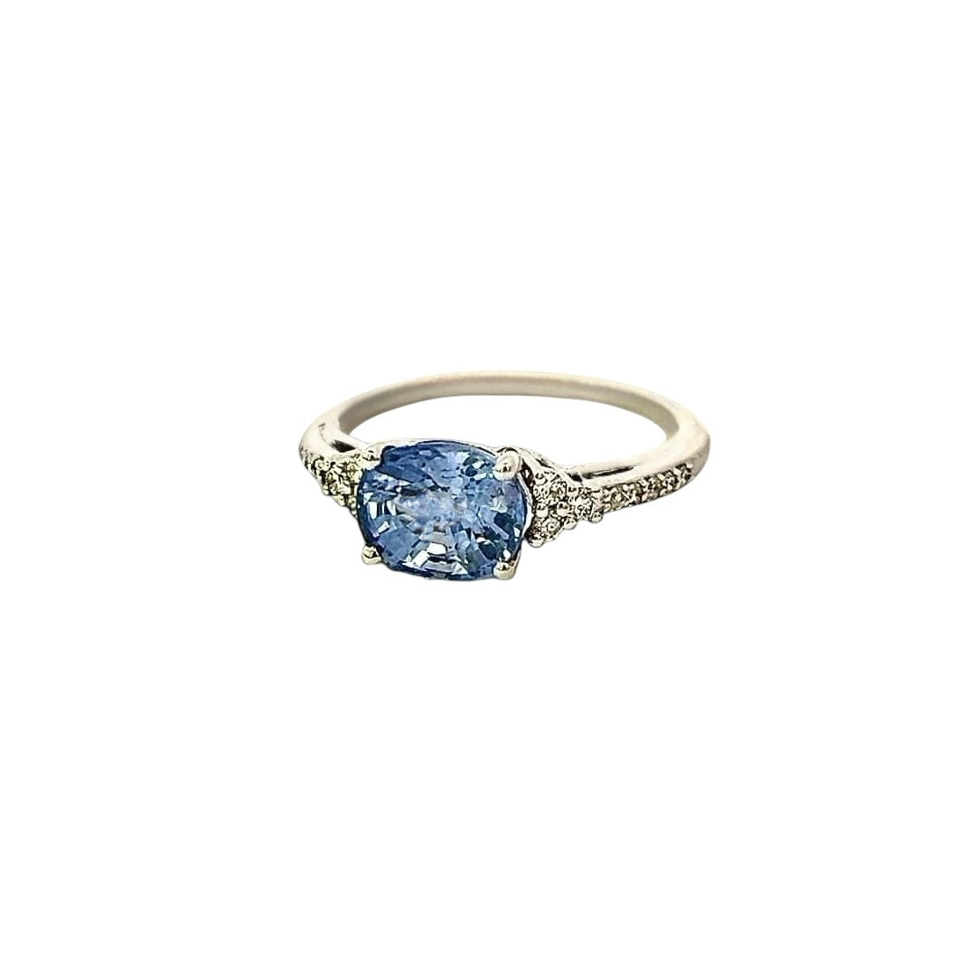 Natural Sapphire Diamond Ring 6.25 14k W Gold 2.14 TCW Certified $4,950 402669