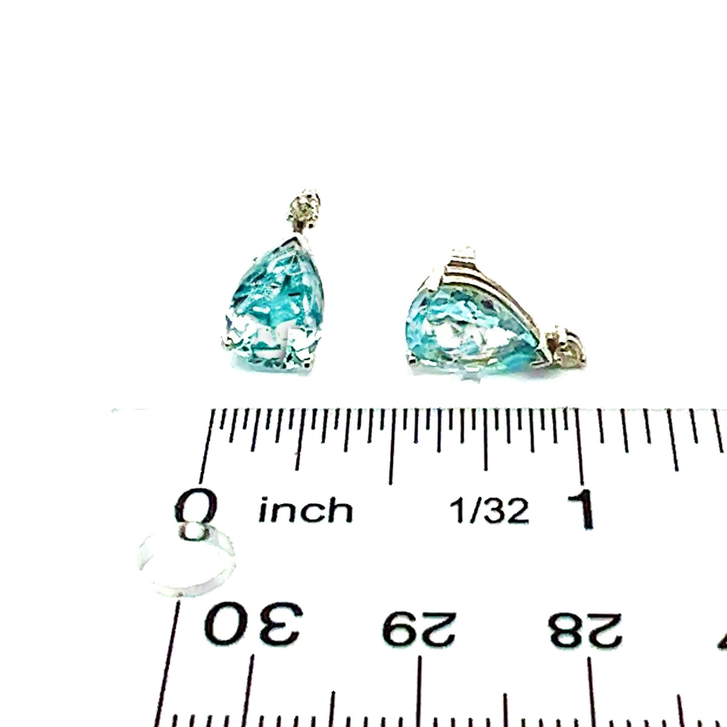 Natural Aquamarine Diamond Earrings 14k W Gold 3.35 TCW Certified $3,950 210755