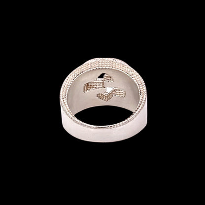 Gucci Estate Sterling Silver Ring Size 8.5, 15 mm Height 17.9 Grams G45