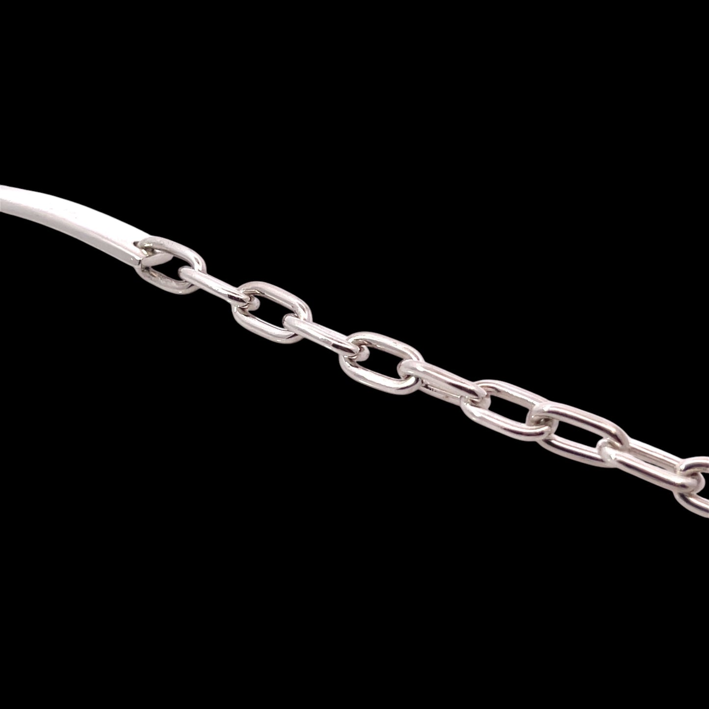 Gucci Estate Link Plate Bracelet Size 7" Sterling Silver 8 mm Height G46