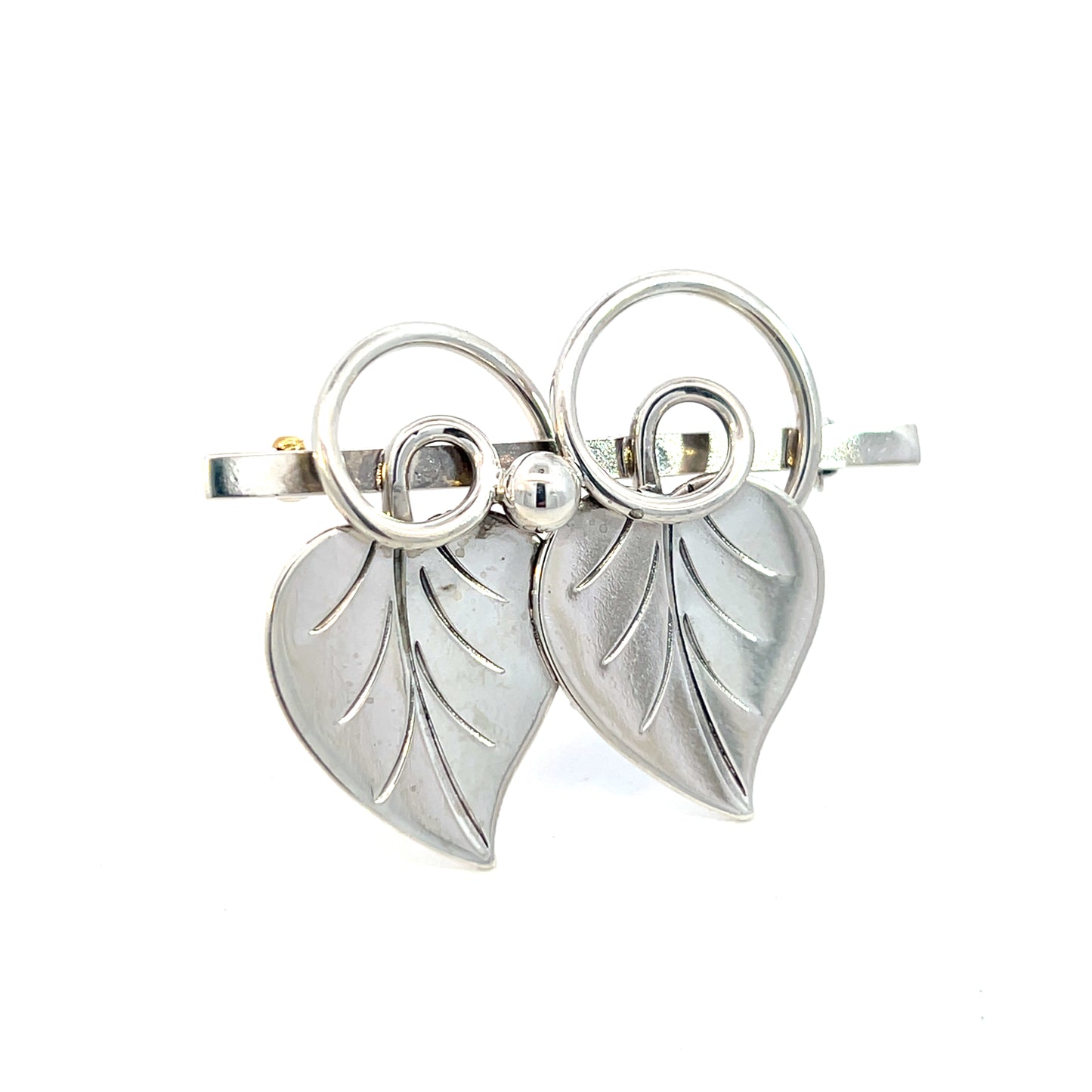 Georg Jensen Estate Vine Leaves Brooch Silver GJ33