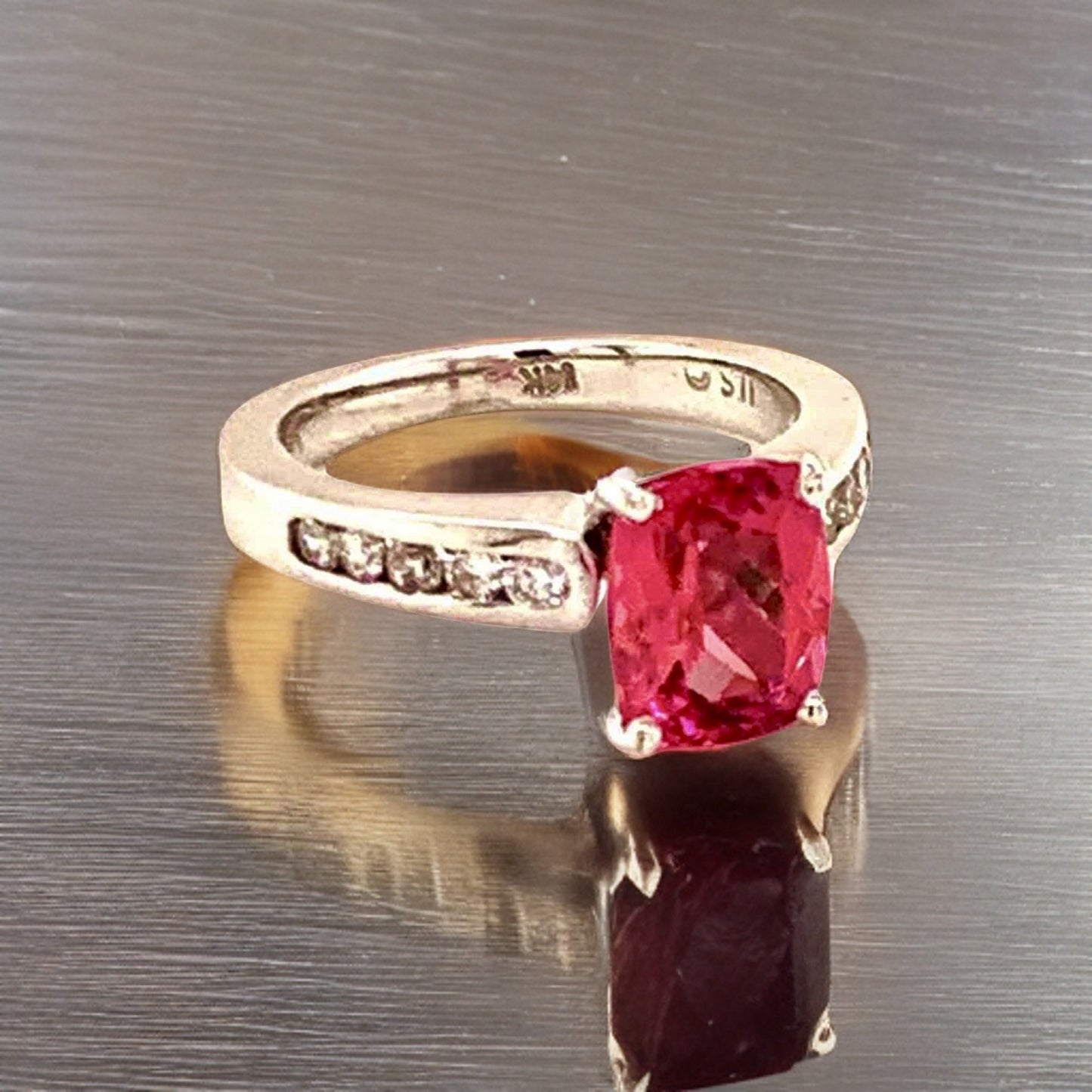 Diamond Rubellite Tourmaline Ring 3 TCW 14k Gold Certified $3,450 912277