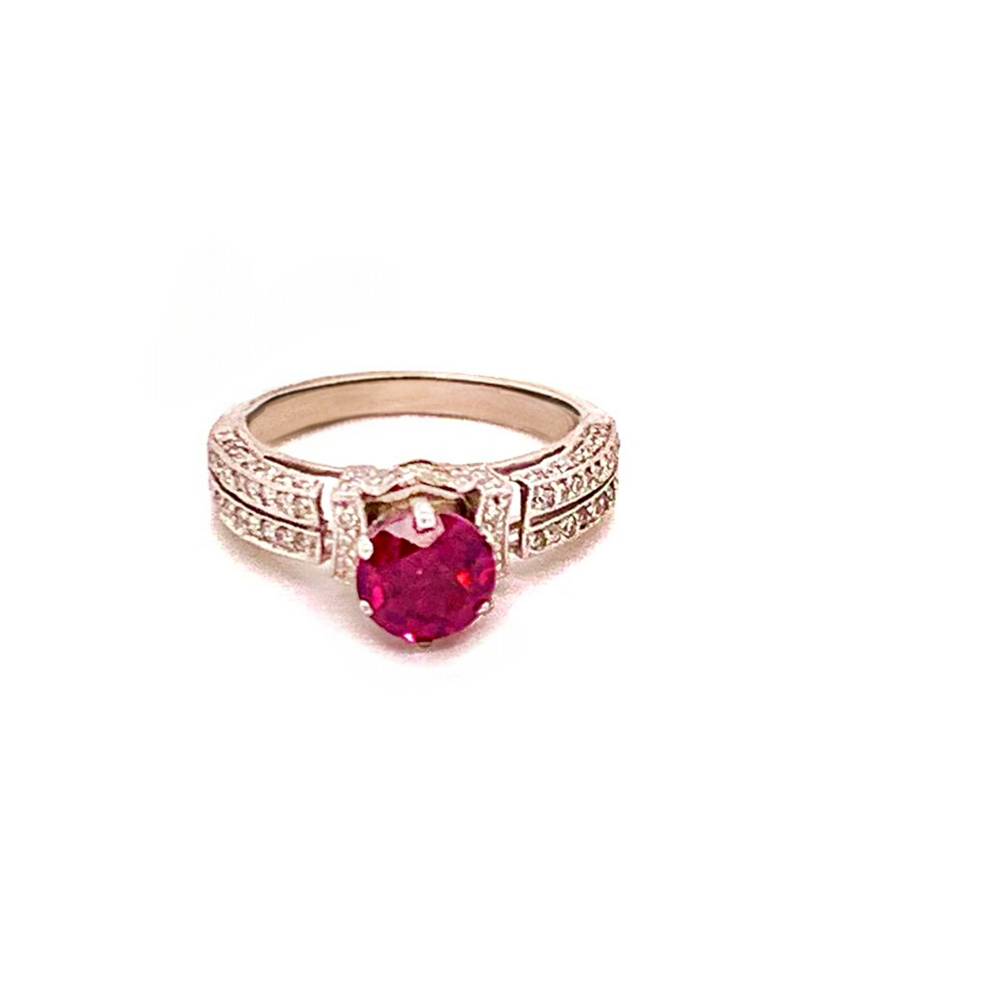 Diamond Tourmaline Rubellite Ring 4.5 14k Gold 1.38 TCW Women Certified $1,950 910744