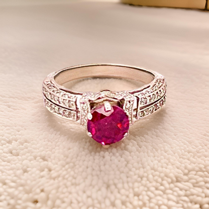 Diamond Tourmaline Rubellite Ring 4.5 14k Gold 1.38 TCW Women Certified $1,950 910744