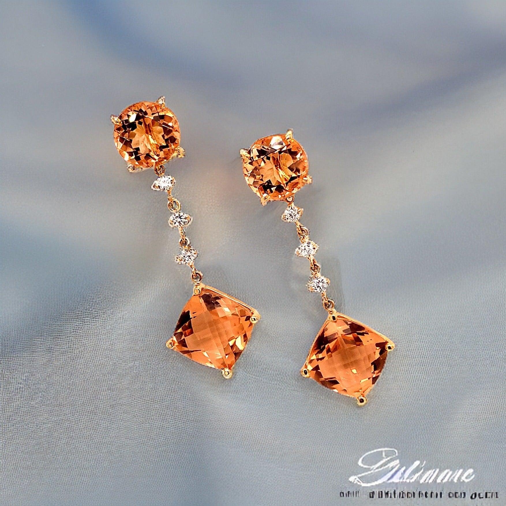 Natural Morganite Diamond Earrings 14k Gold 10.1 TCW Certified $5,950 111536 - Certified Fine Jewelry