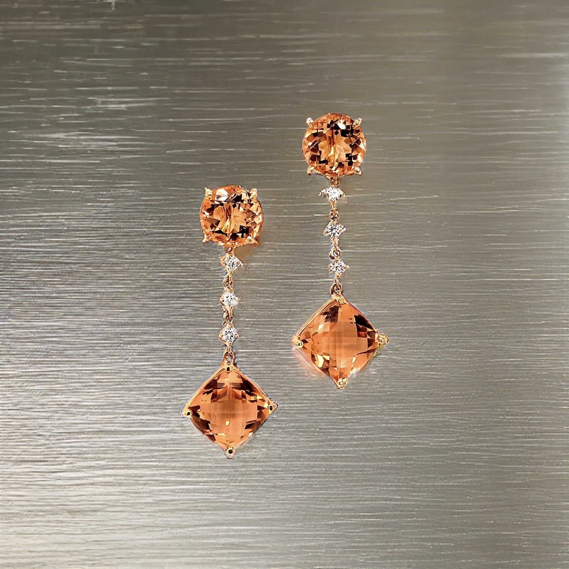Natural Morganite Diamond Earrings 14k Gold 10.1 TCW Certified $5,950 111536 - Certified Fine Jewelry