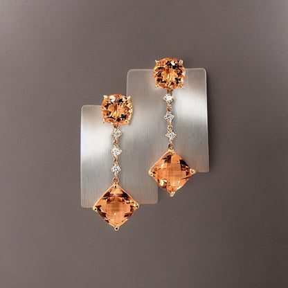 Natural Morganite Diamond Earrings 14k Gold 10.1 TCW Certified $5,950 111536