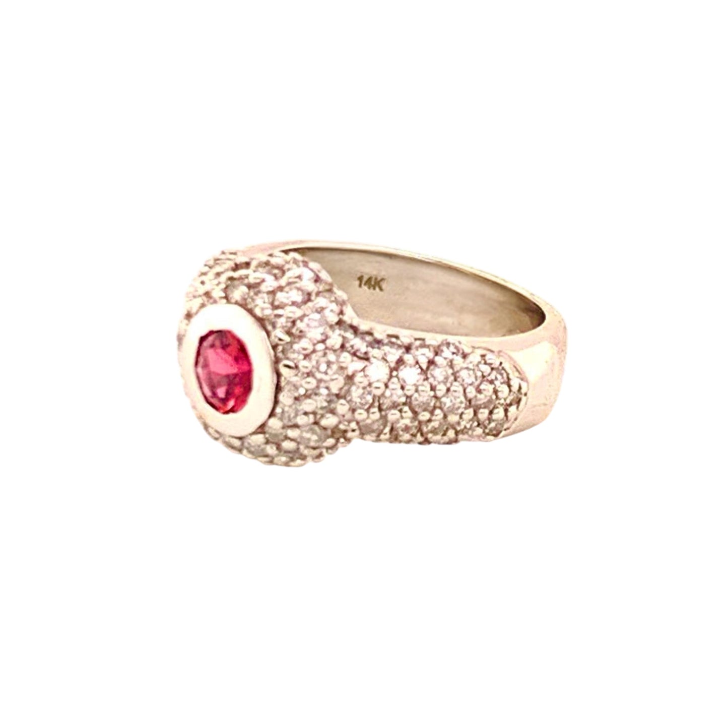 Diamond Tourmaline Ring 1.29 tcw 14k White Gold Certified $2,950 910798