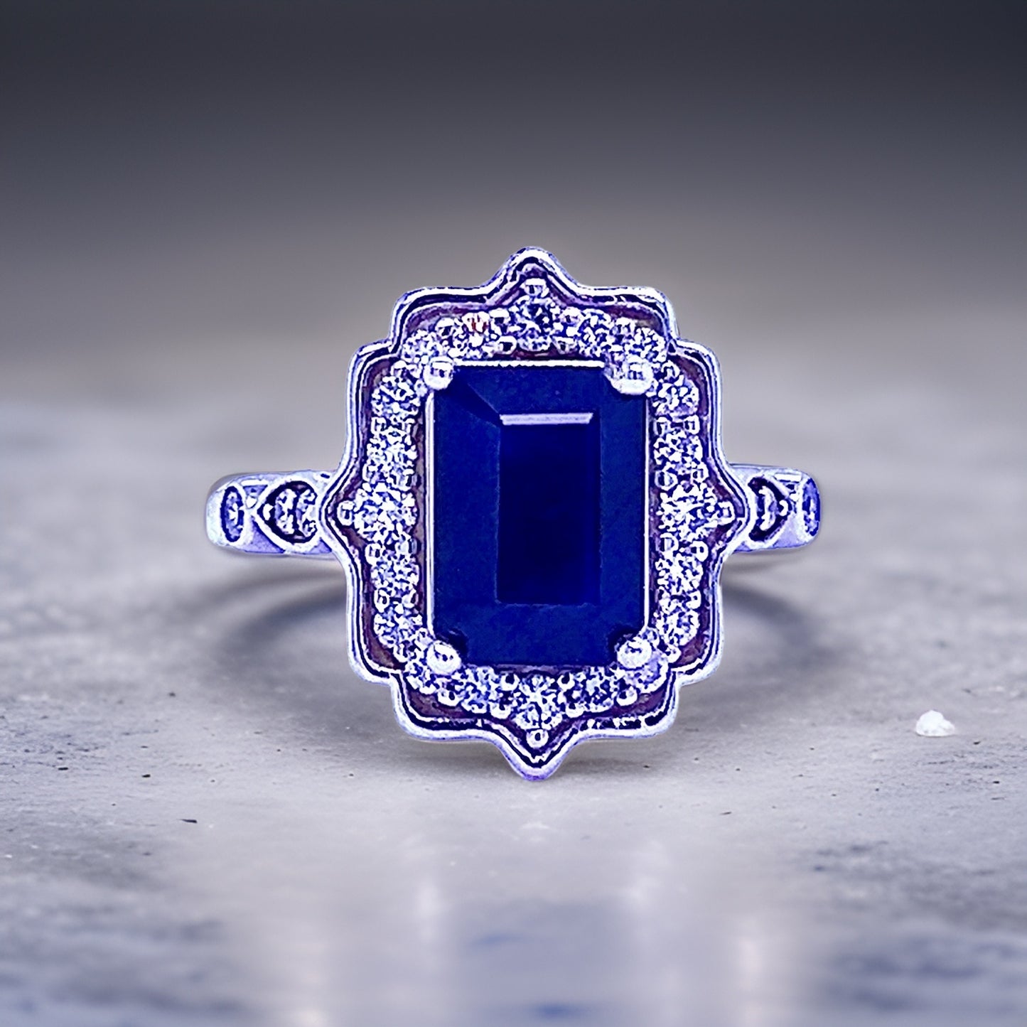 Natural Sapphire Diamond Ring 6.5 14k White Gold 3.51 TCW Certified $2,950 300214 - Certified Fine Jewelry