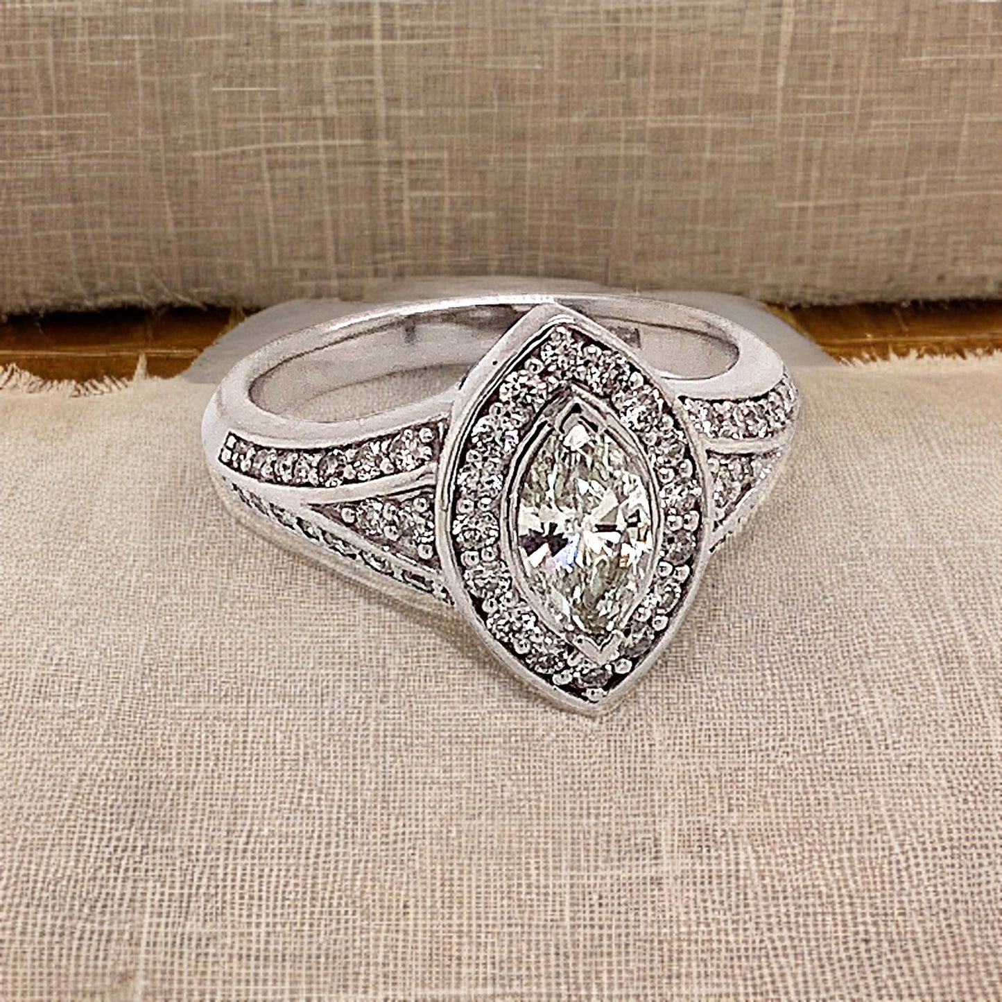 Diamond Ring Size 6.5 14k White Gold 0.45 TCW 4.88g Certified $5,950 120603