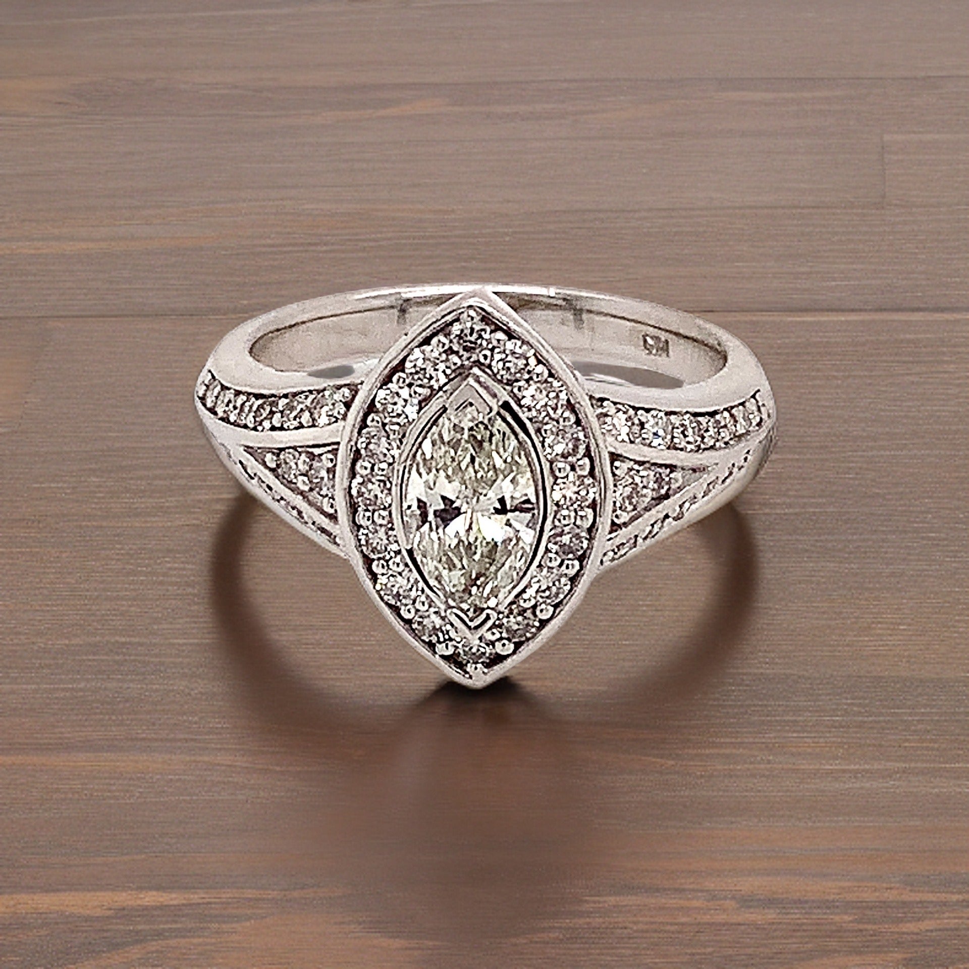 Diamond Ring Size 6.5 14k White Gold 0.45 TCW 4.88g Certified $5,950 120603 - Certified Fine Jewelry