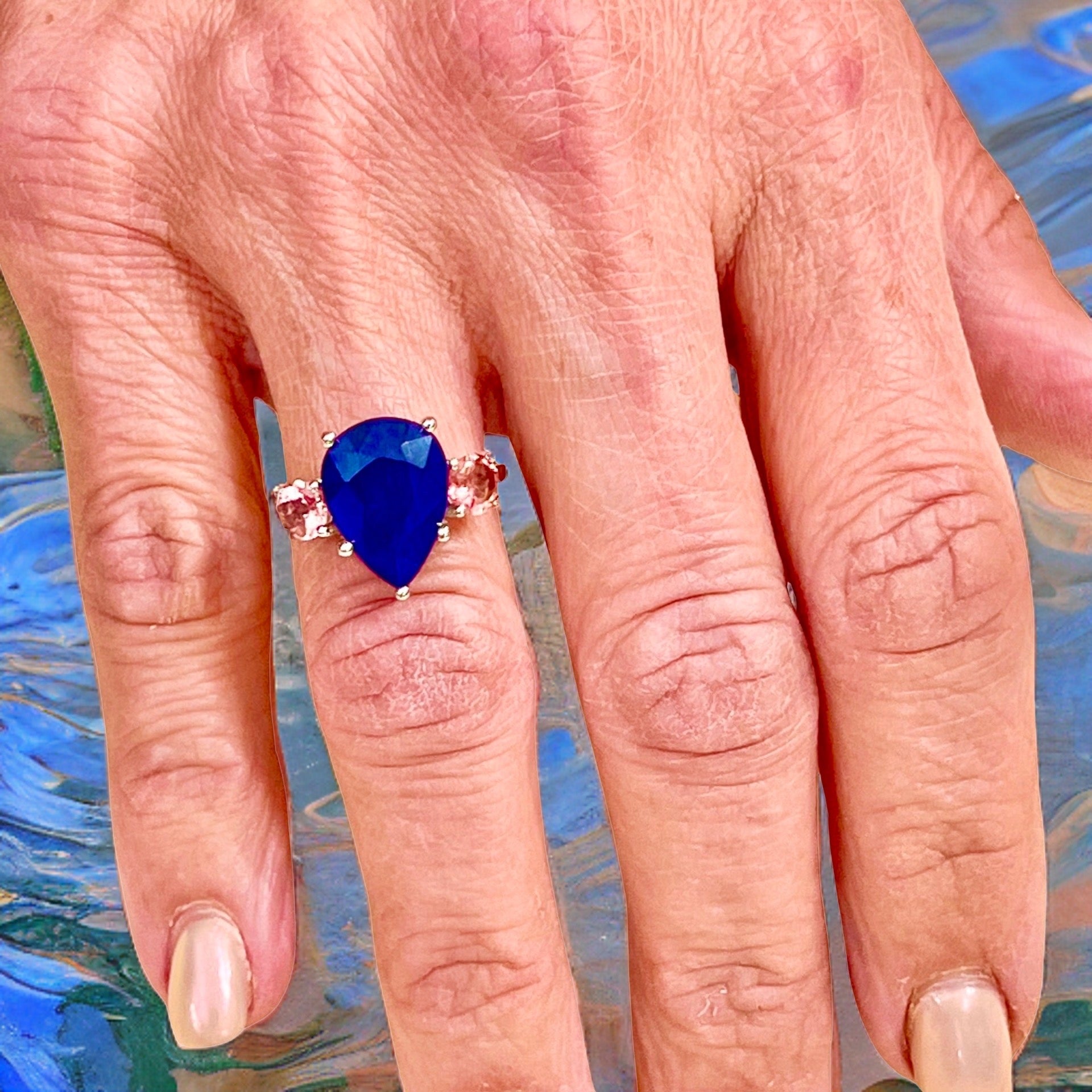 Natural Sapphire Diamond Ring 7 14k W Gold 6.16 TCW Certified $3,490 219223 - Certified Fine Jewelry