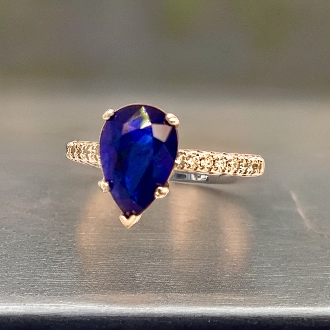 Sapphire Diamond Ring Size 6.5 14k Gold 2.77 TCW Certified $2,675 215415 - Certified Fine Jewelry