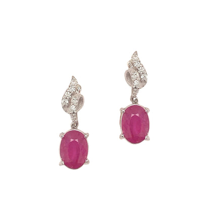 Natural Ruby Diamond Earrings 14k Gold 1.55 TCW Certified $3,050 018663