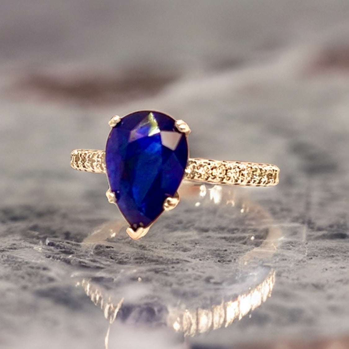 Sapphire Diamond Ring Size 6.5 14k Gold 2.77 TCW Certified $2,675 215415