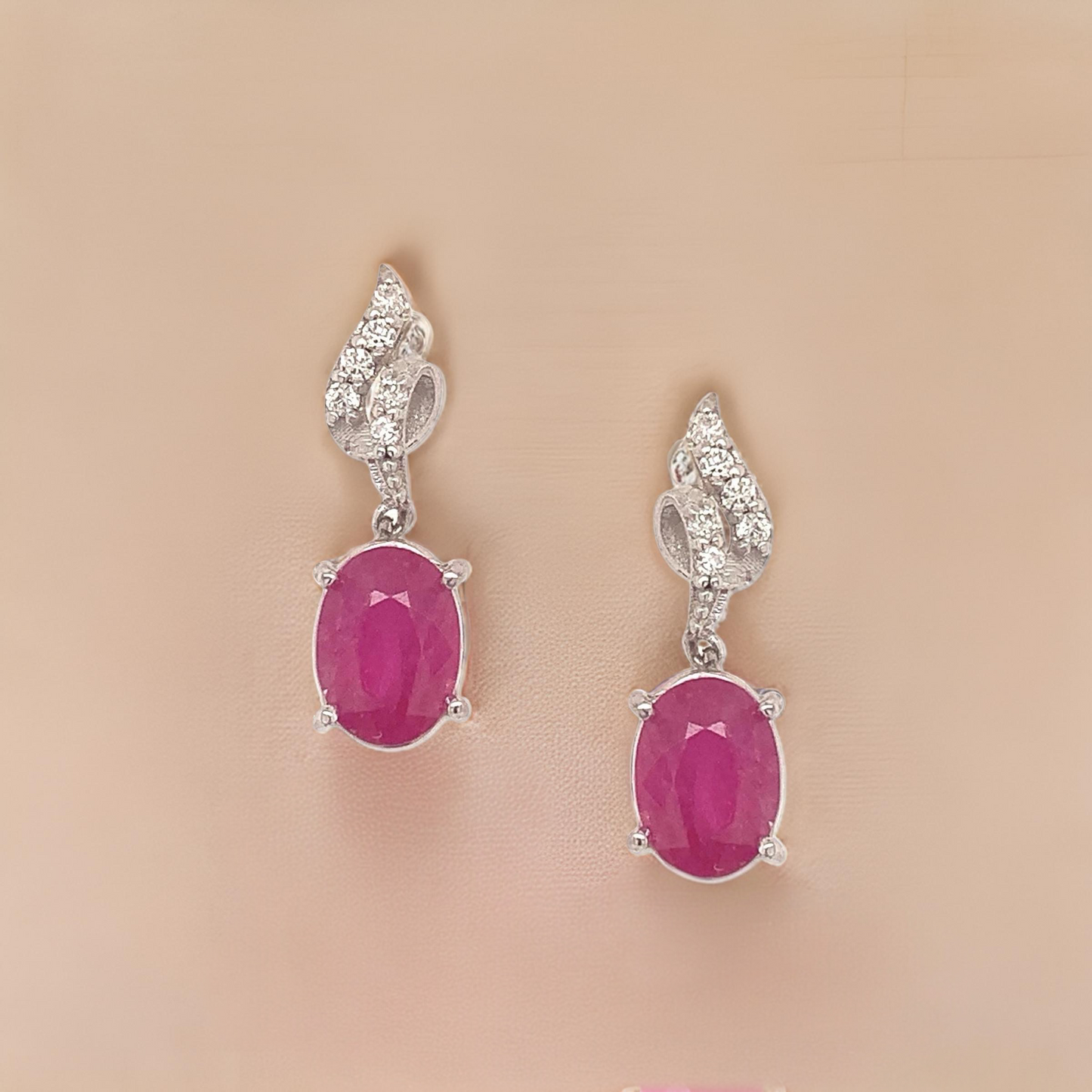 Natural Ruby Diamond Earrings 14k Gold 1.55 TCW Certified $3,050 018663