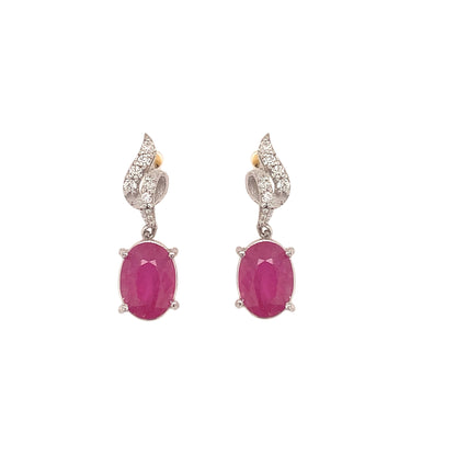 Natural Ruby Diamond Earrings 14k Gold 1.55 TCW Certified $3,050 018663