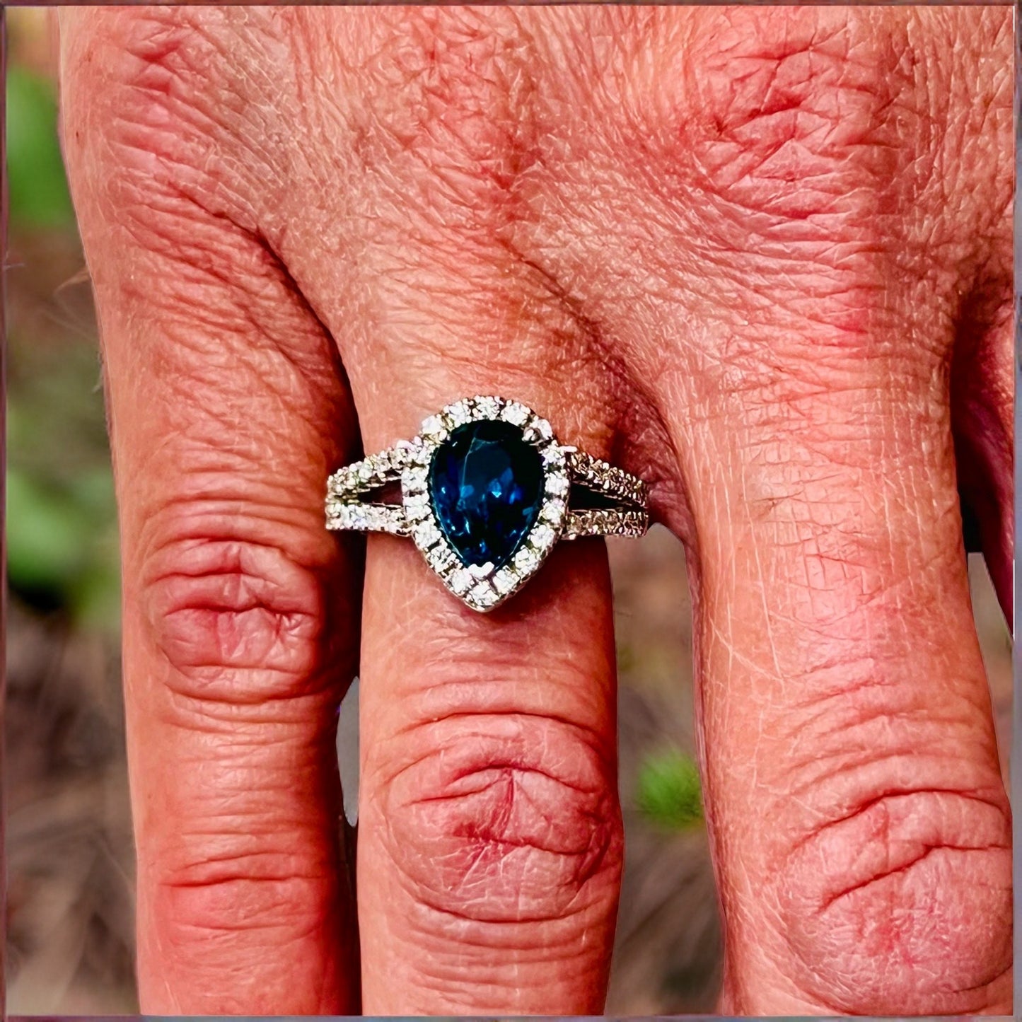 Natural Blue Topaz Diamond Ring Size 6.5 14k W Gold 3.77 TCW Certified $3,950 300213 - Certified Fine Jewelry