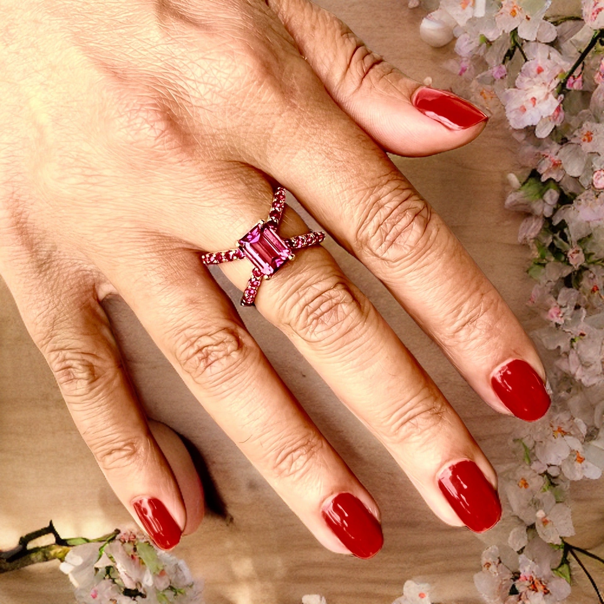 Natural Pink Tourmaline Ruby Ring Size 6 14k Y Gold 3.33 TCW Certified $5,950 216193 - Certified Fine Jewelry