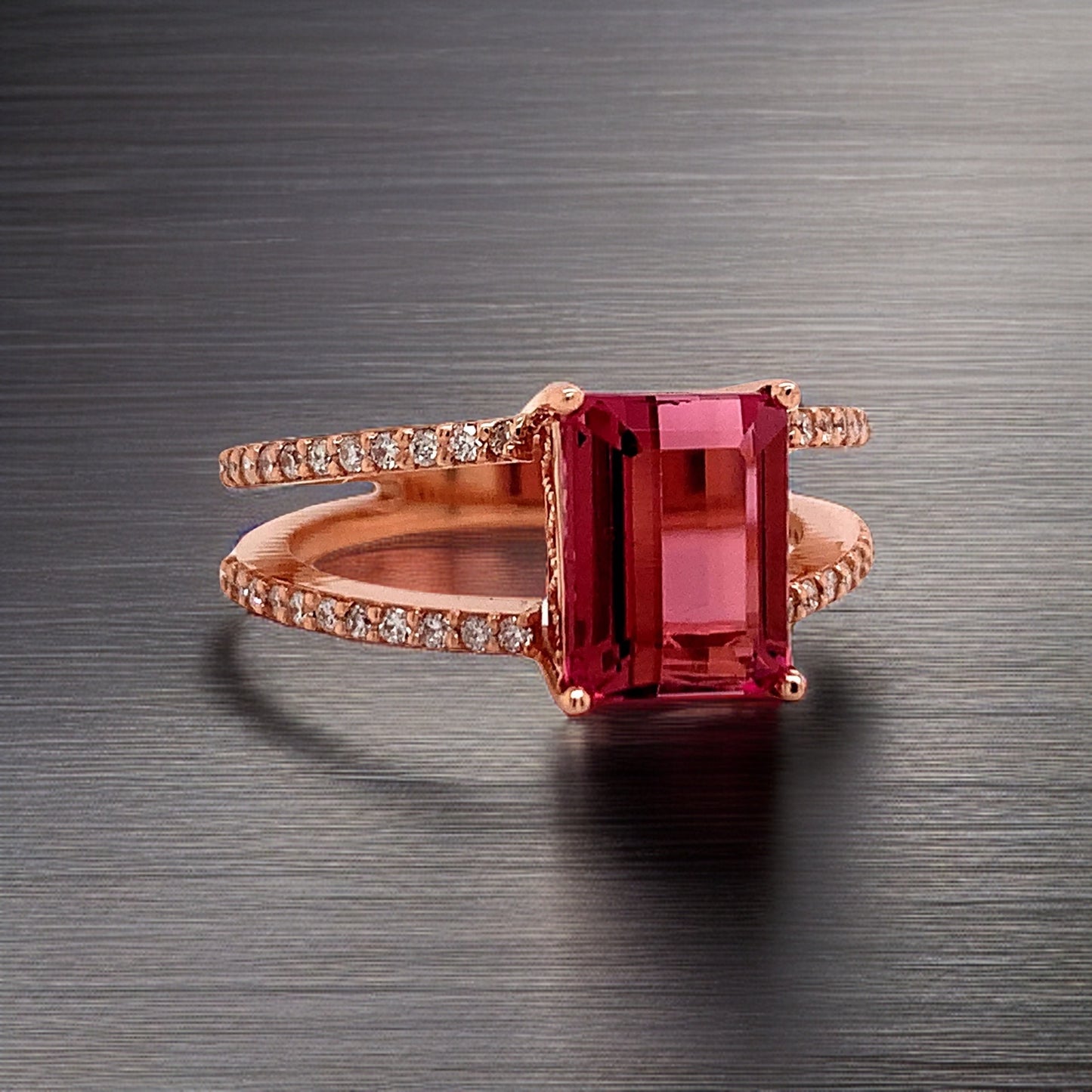Natural Tourmaline Diamond Ring 14k RG 2.2 TCW Certified $4,950 112165