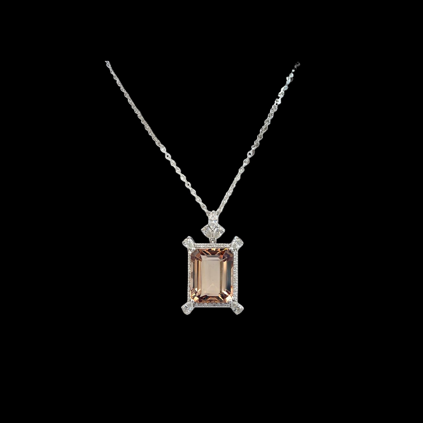 Natural Smoky Topaz Diamond Necklace 20" 14k Gold 38.38 TCW Certified $6,250 410450