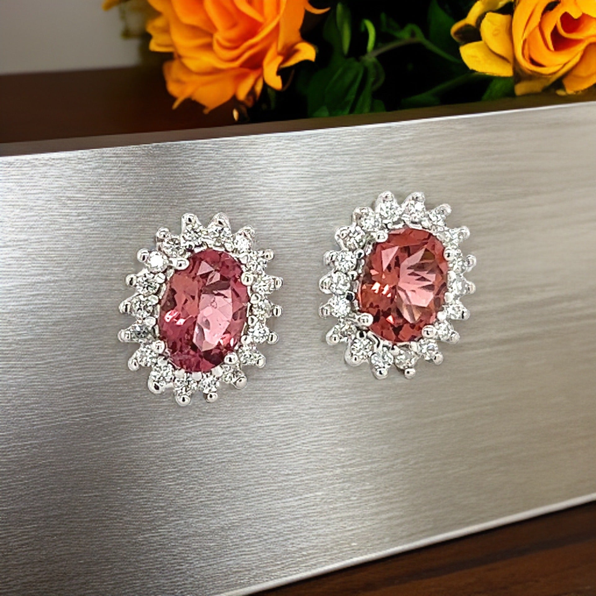 Natural Tourmaline Diamond Earrings 14k Gold 1.94 TCW Certified $3,950 215100 - Certified Fine Jewelry