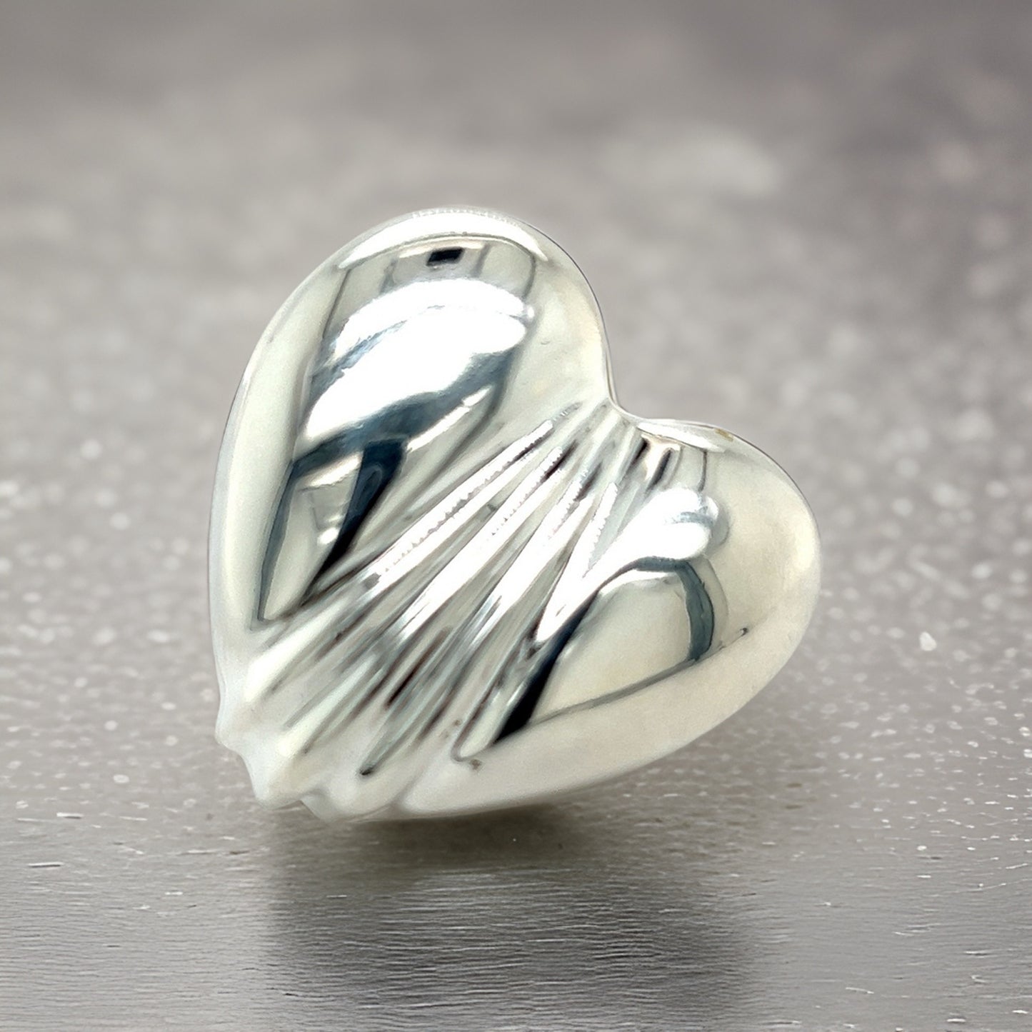 Tiffany & Co Estate Large Puffed Heart Brooch Pin Silver TIF355 - Certified Fine Jewelry
